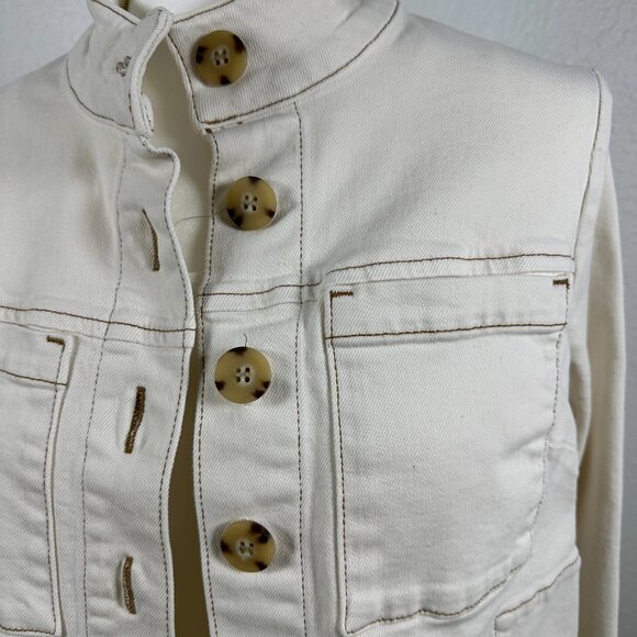 J. Jill Modern Short Jacket Size S Petite Ivory - Picture 3 of 14